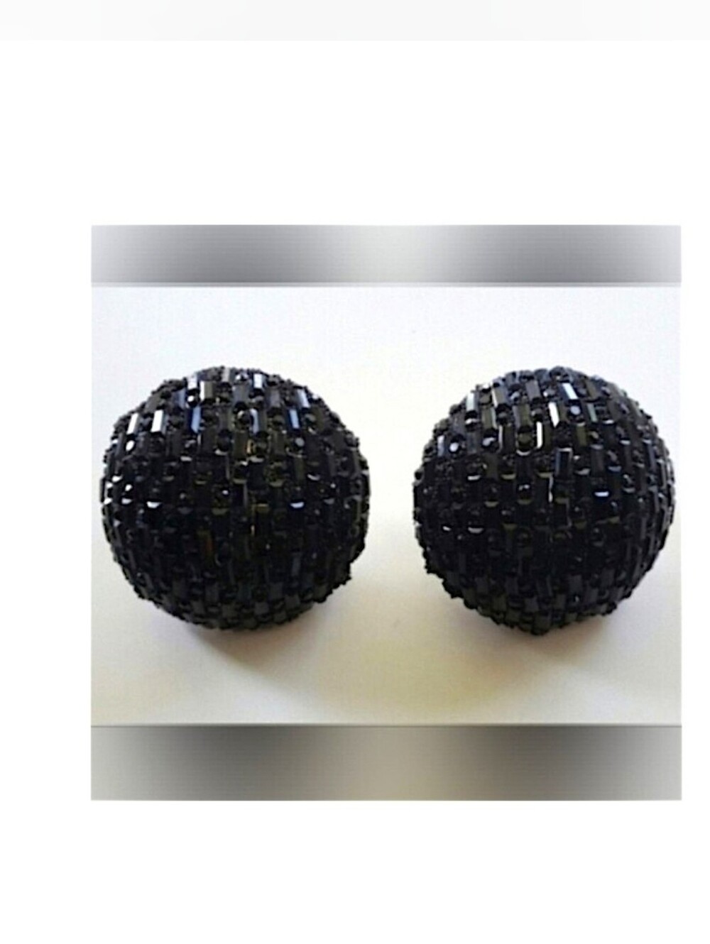 Rhinestone Dome/Button Earrings - Vintsge Style